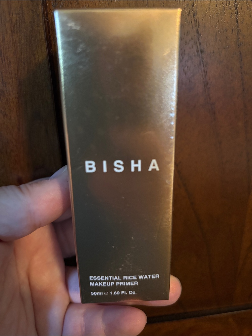 BISHA Essential Rice Water Makeup Primer — Metallic Gold Packaging